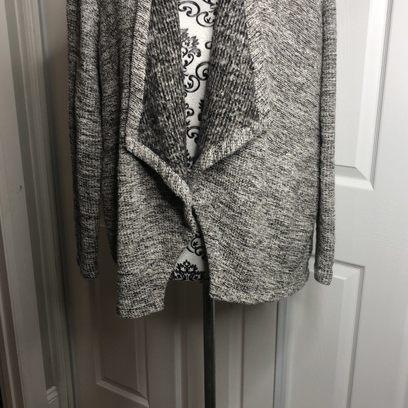 Club Monaco White Black Brown Open Cardigan S Pockets Draped - Picture 4 of 9